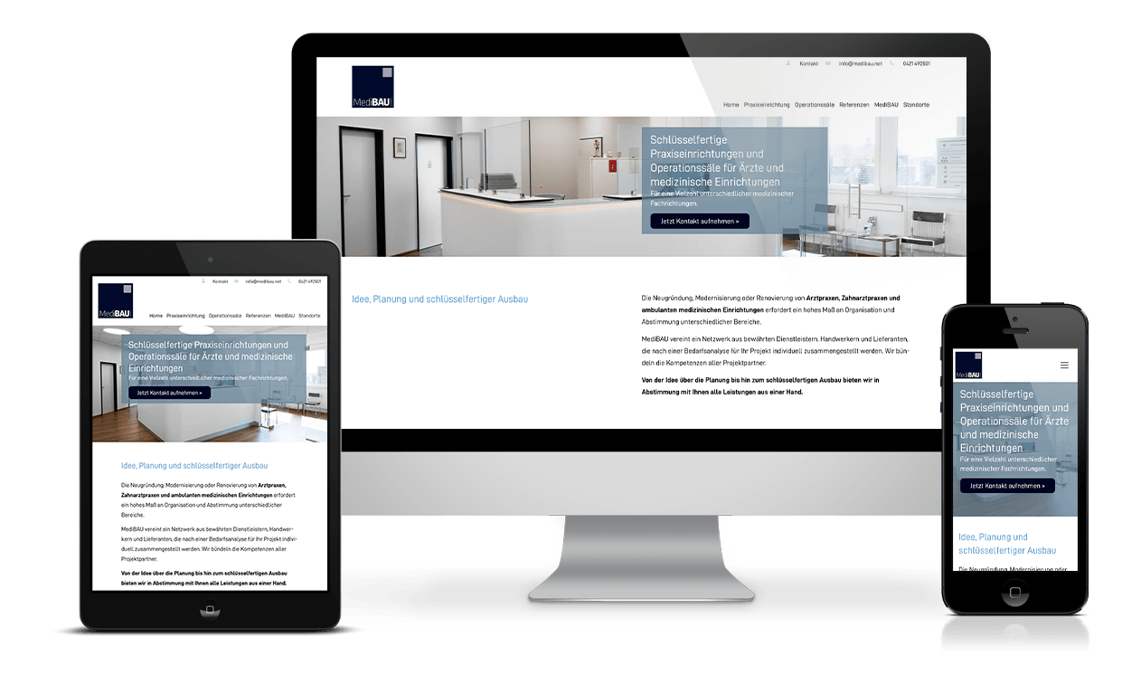 Referenz mediBAU Website Showcase mediBAU Website